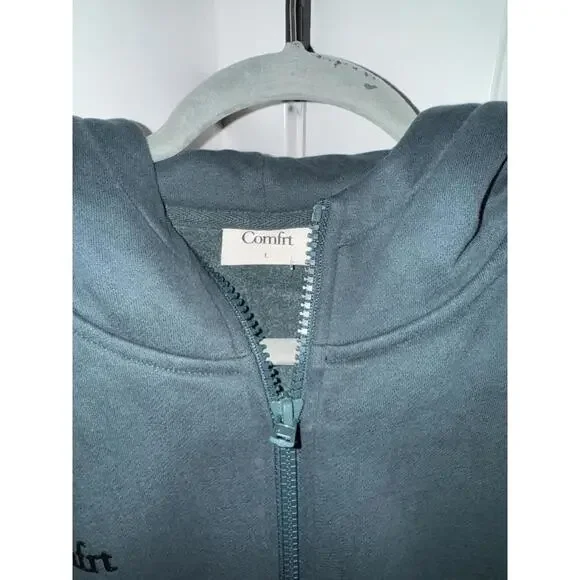 Comfrt Unisex Adult Green Full Zip Hoodie Size Large NWOT - Picture 5 of 9